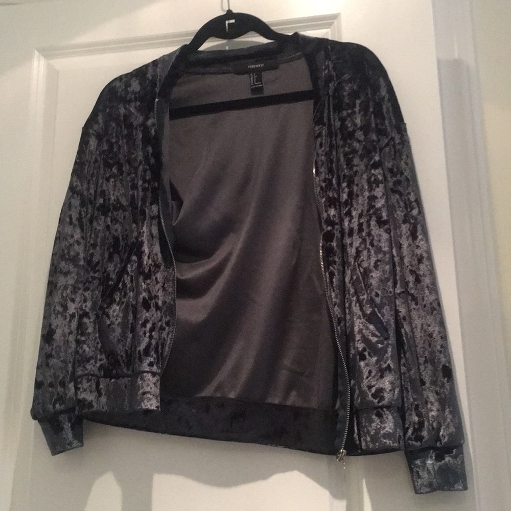 Velour bomber jacket